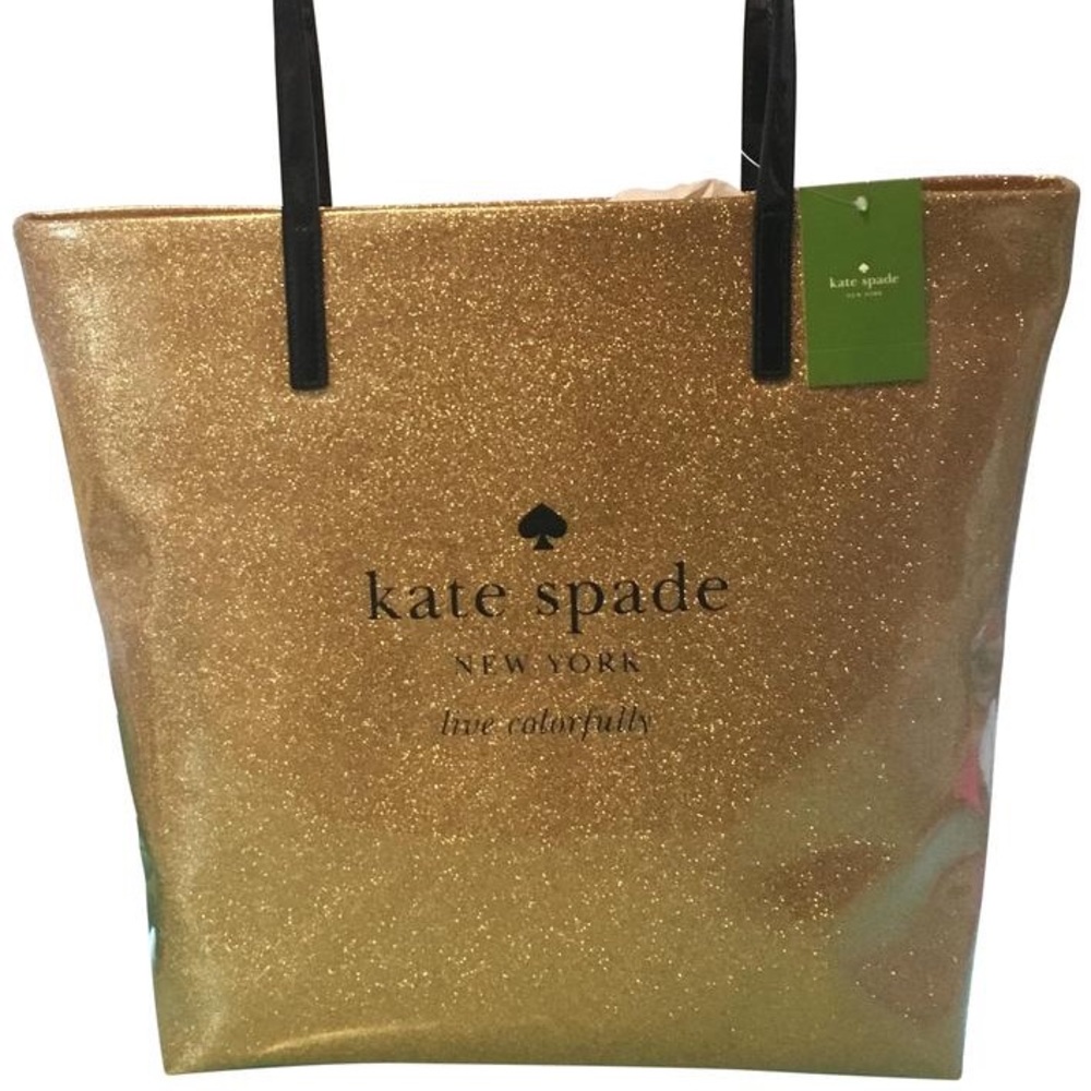 ♣️❤️ KATE SPADE Gold Tote Bon Shopper NEW!
